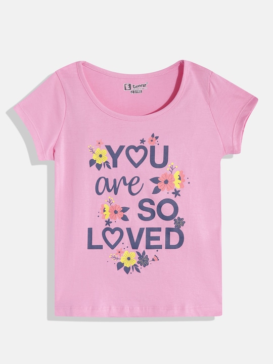 Eteenz - Girls Premium Cotton Typography Printed T-shirt