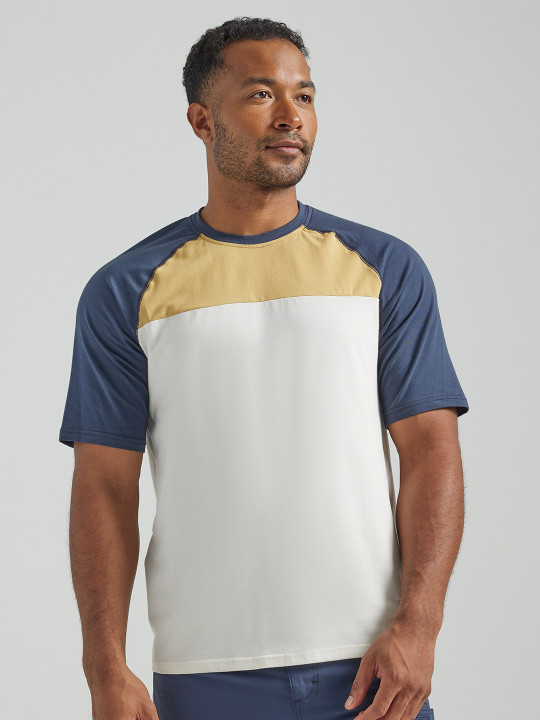Wrangler - Colourblocked Round Neck Raglan Sleeves Cotton T-shirt
