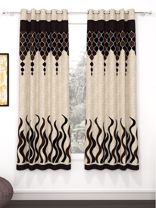 Story@home - Brown & Pink 2 Pieces Window Curtain