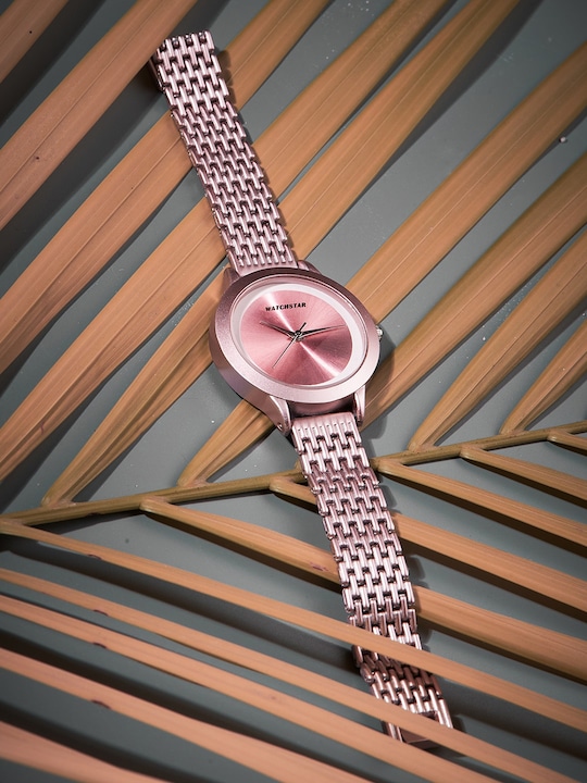 WATCHSTAR - Women Dial & Stainless Steel Bracelet Style Straps Analogue Watch Laxi Pink