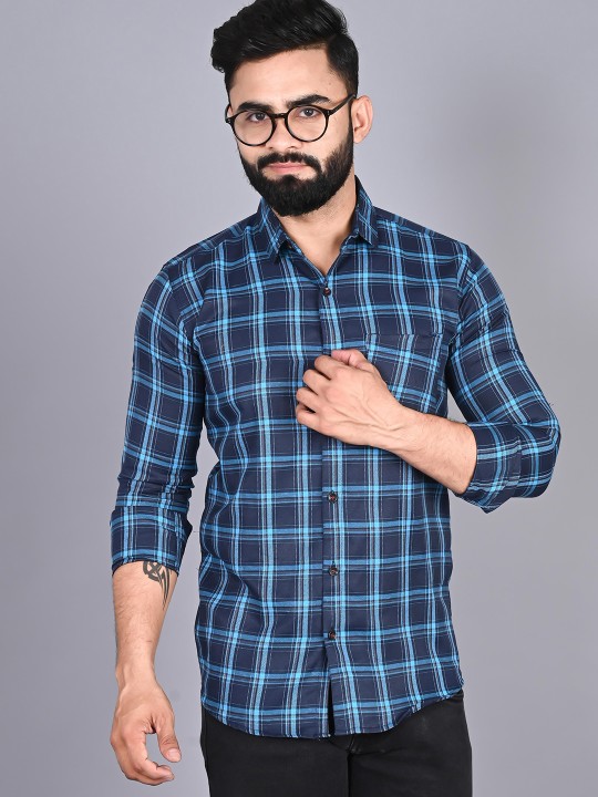 FUBAR - Slim Fit Tartan Checked Casual Shirt