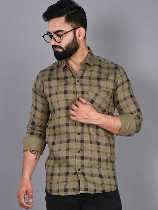 FUBAR - Slim Fit Tartan Checked Casual Shirt