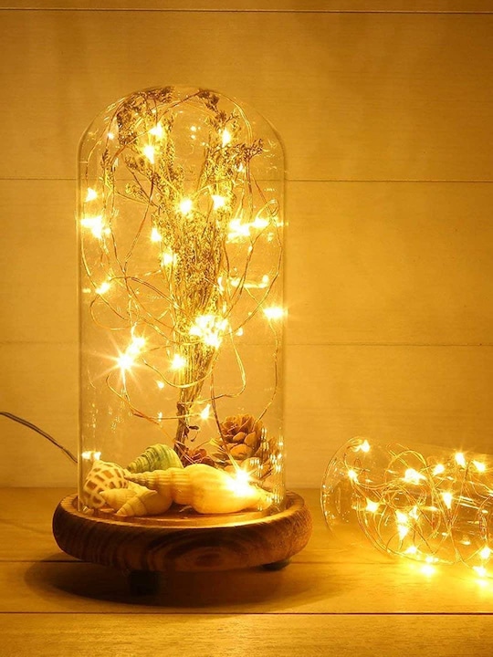 TIED RIBBONS - 2 Pieces Yellow Battery Powered Copper Cork LED String Lights 5 M