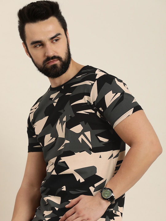 Moda Rapido - Abstract Print Knitted Pure Cotton T-shirt
