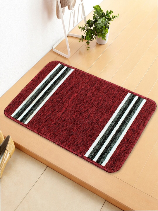 Bedspun - Red & Black Striped Anti-Skid Doormat