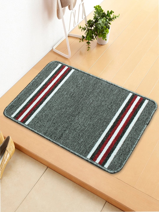 Bedspun - Grey & White Striped Anti-Skid Doormat