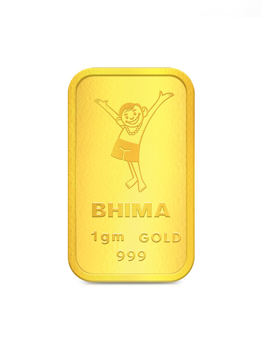 BHIMA - Floral 24K 999 Purity Gold Bar 1 gram