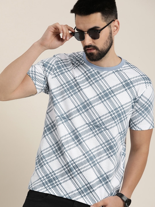 Moda Rapido - Pure Cotton Geometric Printed Polo Collar Casual T-shirt