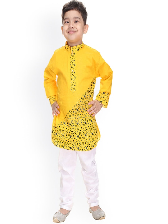 BAESD - Boys Geometric Printed Straight Kurta with Pyjamas