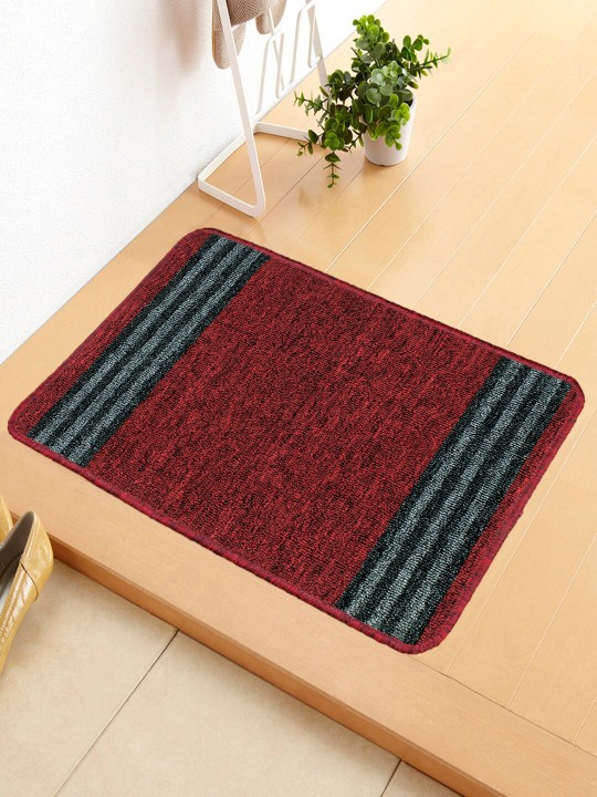 Bedspun - Black & Red Striped Anti-Skid Doormat