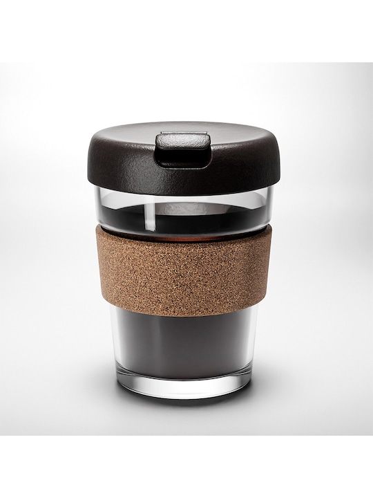 Anko - Black Solid Glass Glossy Cup - 350 ML