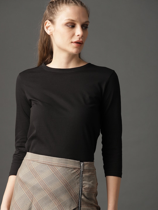 Roadster - Women Black Pure Cotton T-shirt