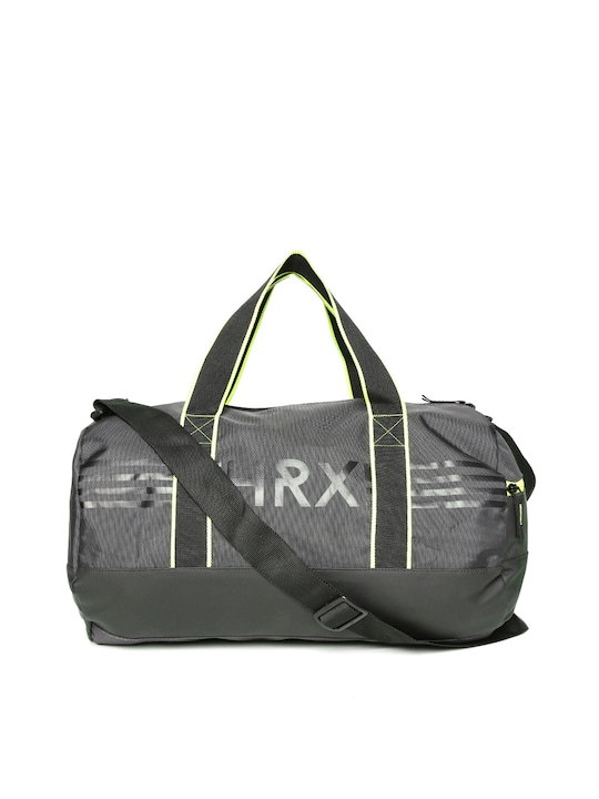 HRX by Hrithik Roshan - Unisex Grey Solid Brand Logo Training Duffel Bag