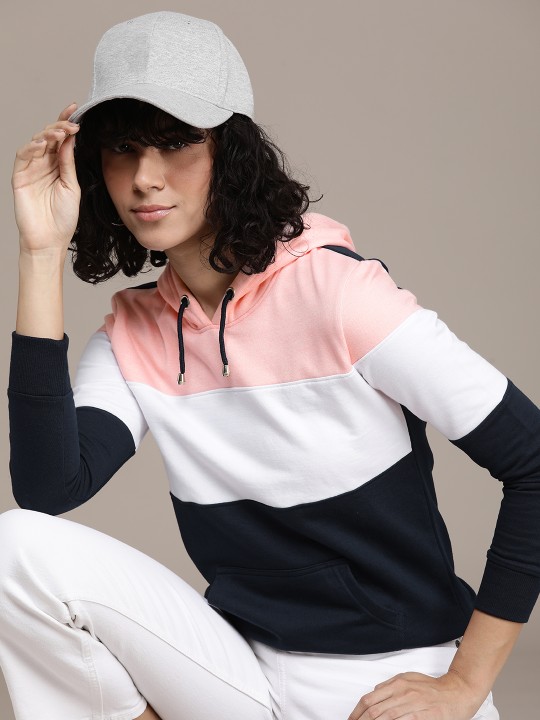 Roadster - The Life Co. Colourblocked Hooded Sweatshirt