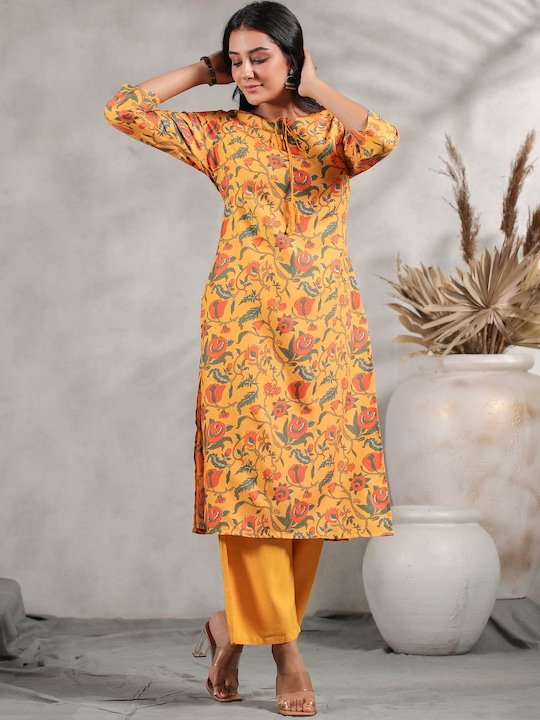 Anubhutee - Floral Printed Straight Kurta
