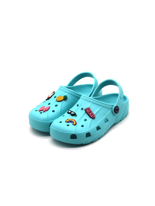 Red Tape - Kids Rainbow Applique Croslite Clogs