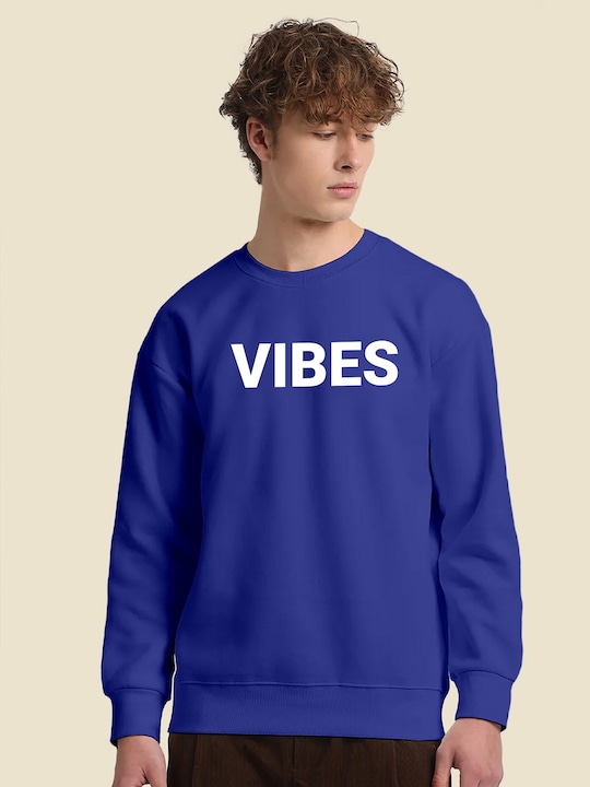 FTX - Typography Printed Round Neck Long Sleeves Fleece Pullover Sweatshirt