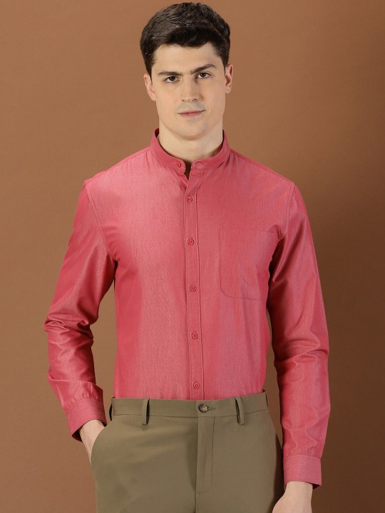 INVICTUS - Original Slim Fit Band Collar Pure Cotton Formal Shirt