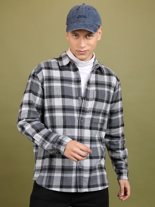 HIGHLANDER - Checked Spread Collar Flannel Shirt