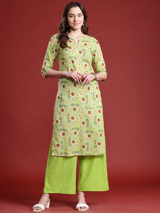 Anouk - Printed Pure Cotton Kurta with Palazzos