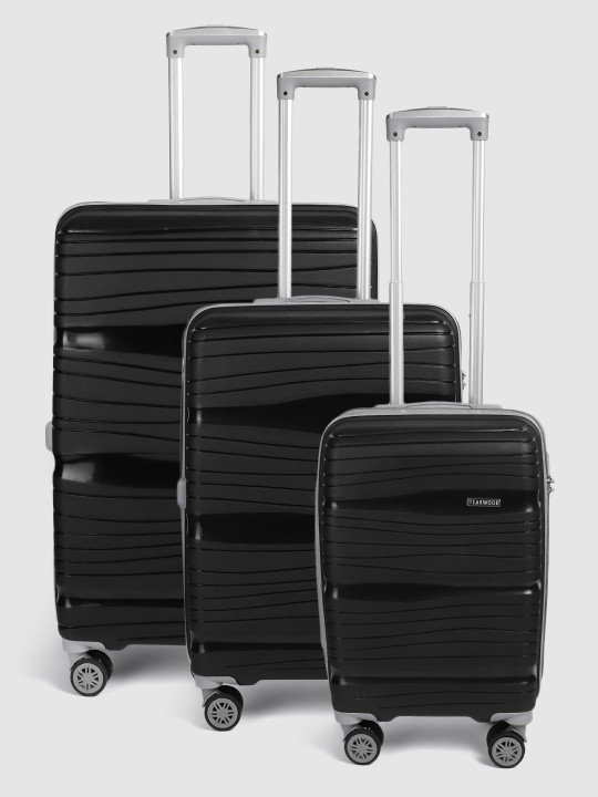 Teakwood Leathers - Iris Set of 3 Textured 360 Degree Rotation Hard-Sided Trolley Bags 182L