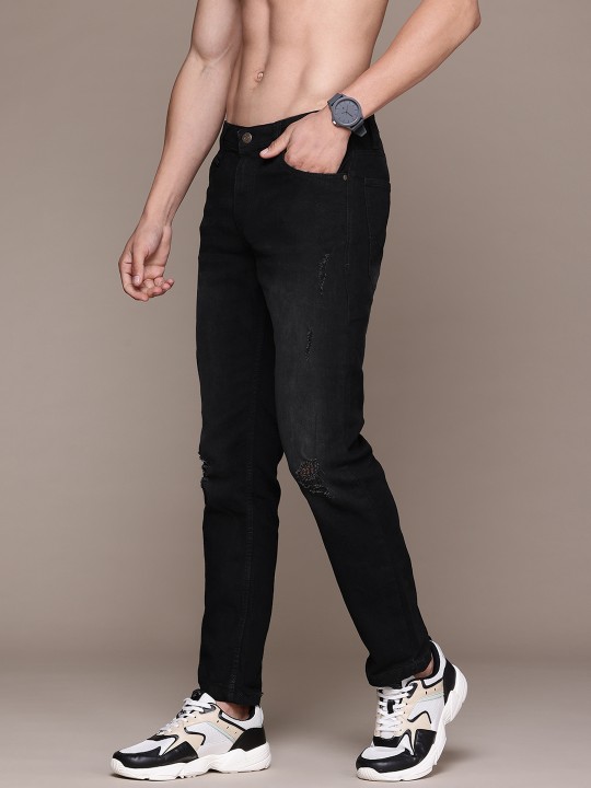 Roadster - The Lifestyle Co. Men Slim Fit Low Distress Light Fade Stretchable Jeans