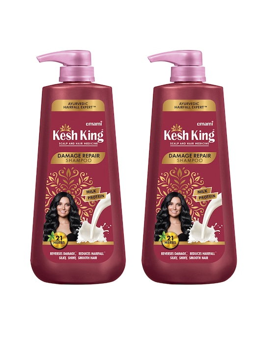 Kesh King - 2Pcs Scalp & Hair Medicine Damage Repair Shampoo with Milk Protein - 600ml each