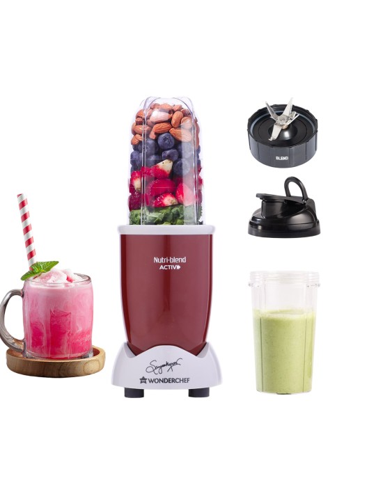 Wonderchef - Red Nutri-blend 2 Jars Active Mixer Grinder Blender 500W