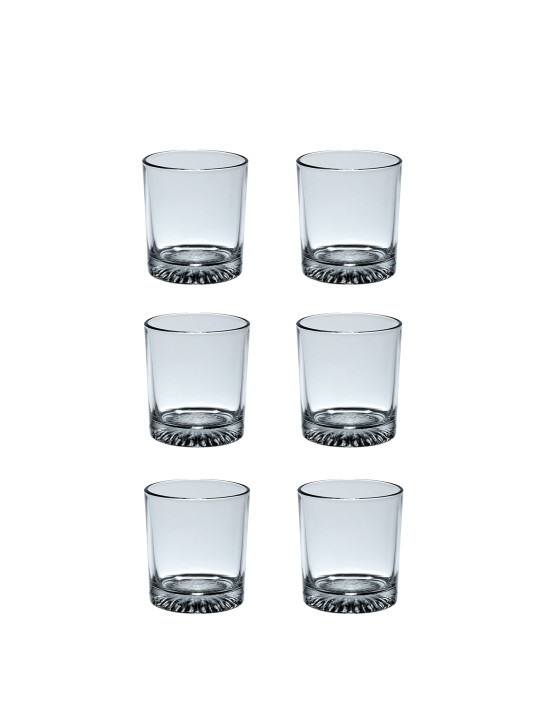 ceradeco - Transparent 6 Pieces Round Shaped Glass Whisky Glass 300 ml Each