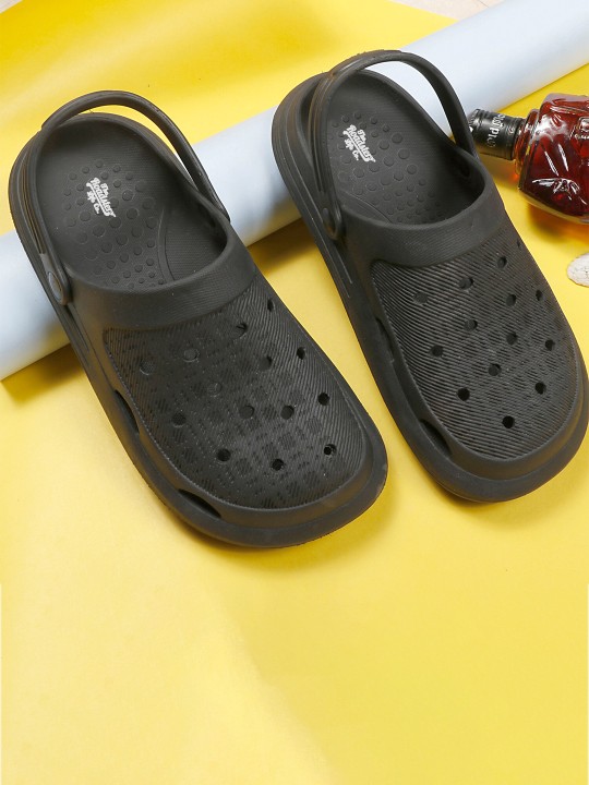 Roadster - The Lifestyle Co. Men Black Self Design Clogs