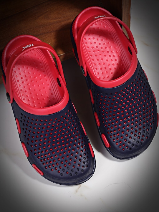 HRX by Hrithik Roshan - Men Navy Blue Self Design Rubber Clogs