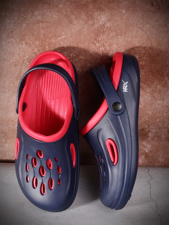 HRX by Hrithik Roshan - Men Navy Blue Self Design Rubber Clogs