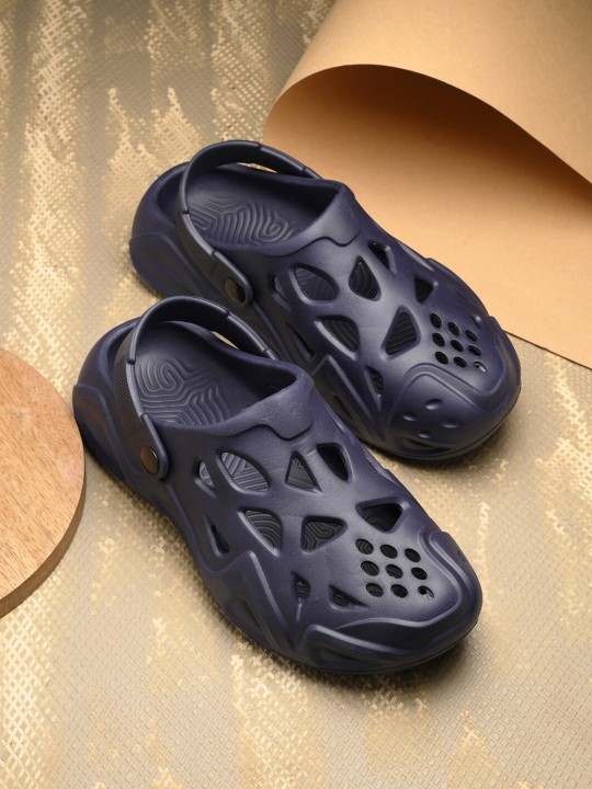 HRX by Hrithik Roshan - Men Blue Textured Croslite Clogs