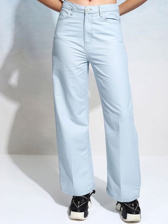 Tokyo Talkies - Women Flared High-Rise Regular Trousers