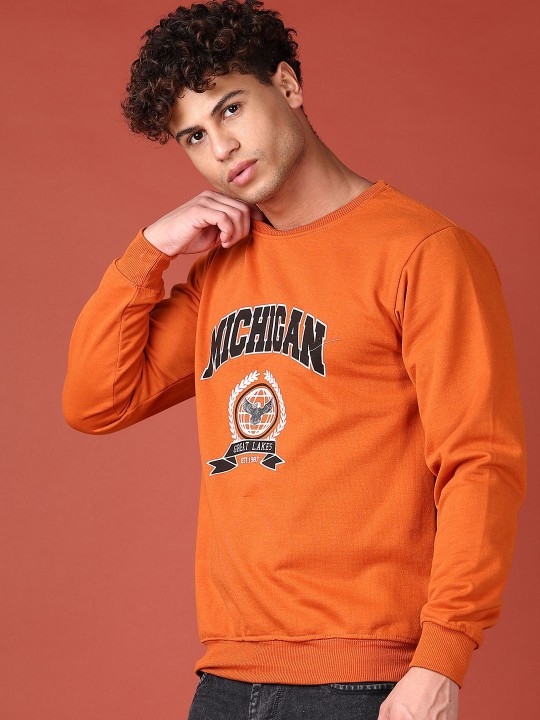 V-Mart - Men Typography Printed Cotton Sweatshirt