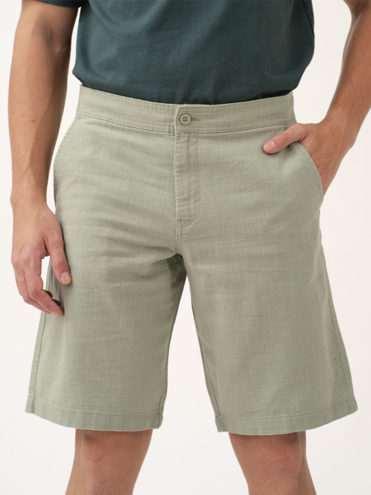The Pant Project - Men Grace Green Relaxed-Fit All Day Cotton Lounge Shorts with Drawstring
