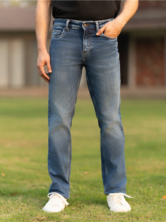 The Pant Project - Men Nebula Blue Luxury Relaxed Fit Stretchable Cotton Jeans