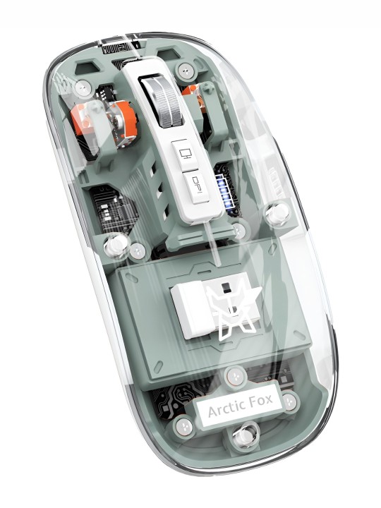 Arctic Fox - Pureview Transparent Wireless & Bluetooth Rechargeable Mouse