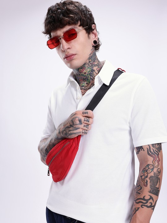 Kook N Keech - Solid Pure Cotton Polo Collar T-shirt