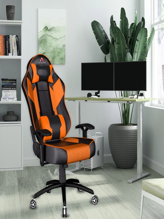 ASE GAMING - Orange Modren Series Adjustable Neck & Lumbar Pillow Gaming Chair
