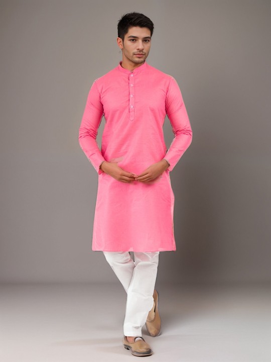 DEVOILER - Men Solid Regular Straight Kurtas