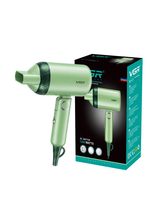 VGR - V-421 Foldable Hair Dryer 1200W with Overheat Protection Technology & 2 Speed Modes