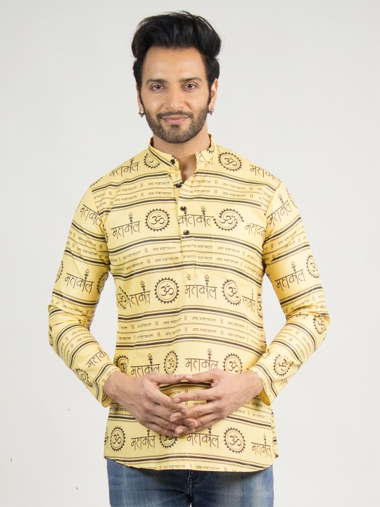 DEVOILER - Men Cotton Ethnic Motifs Printed Kurta