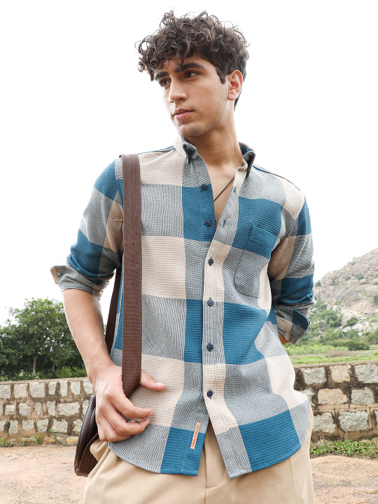 CAHOOT - Comfort Buffalo Checks Button-Down Collar Cotton Casual Shirt