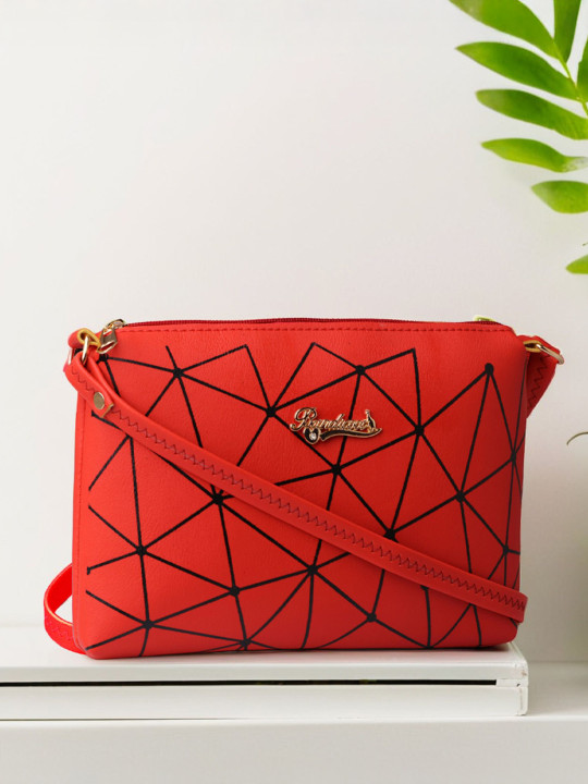BANDICOOT - Brand Logo Printed Swagger Sling Bag With Cut Work