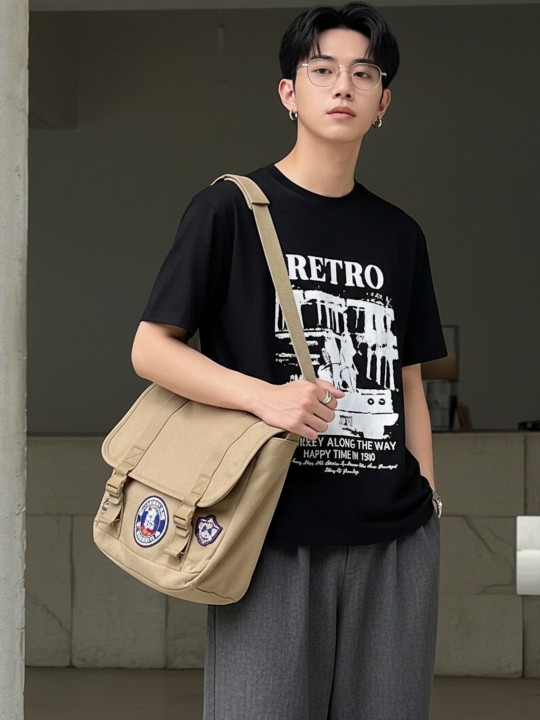 SZN - ELBATROSS Men Graphic Printed Round Neck Oversized T-shirt
