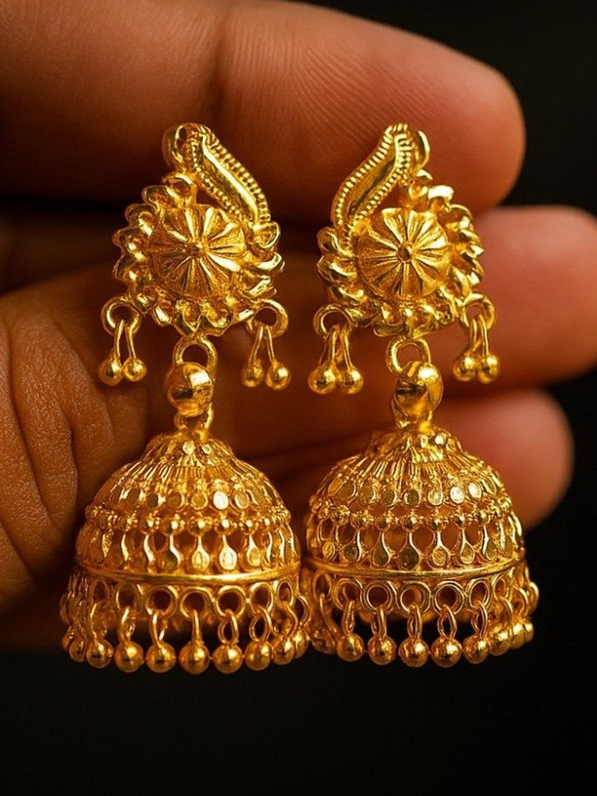 Drama queen fashion - Geometric Jhumkas Earrings