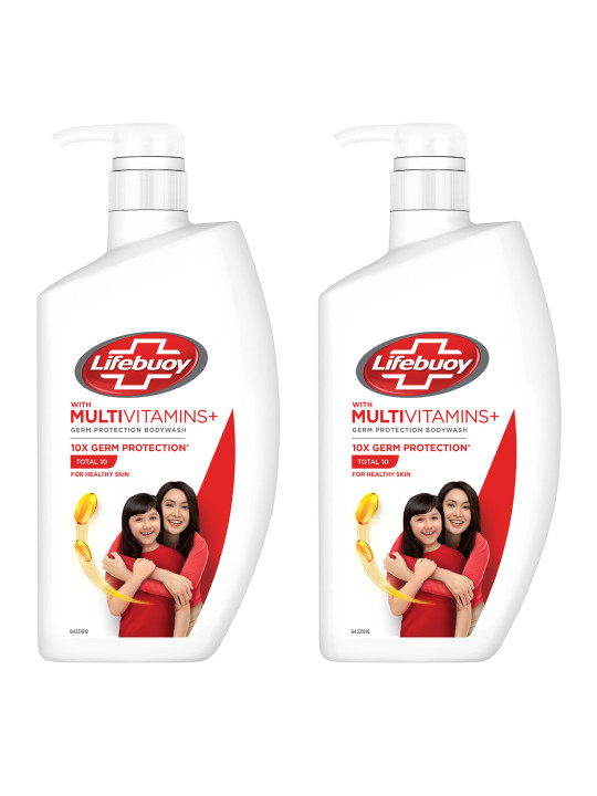 Lifebuoy - Set Of 2 Anti-Bacterial Body Wash With Activ Silver Formula - 1L Each