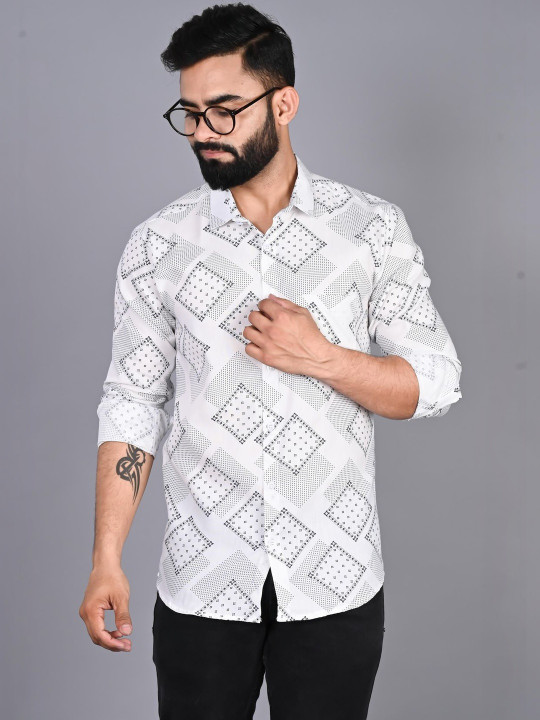 XENOR - Men Slim Fit Printed Casual Shirt