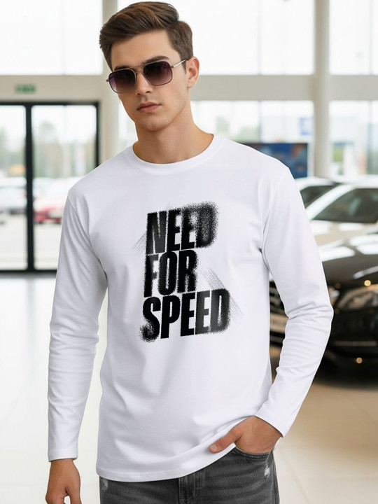 Bewakoof - Men White Need For Speed Typography T-shirt